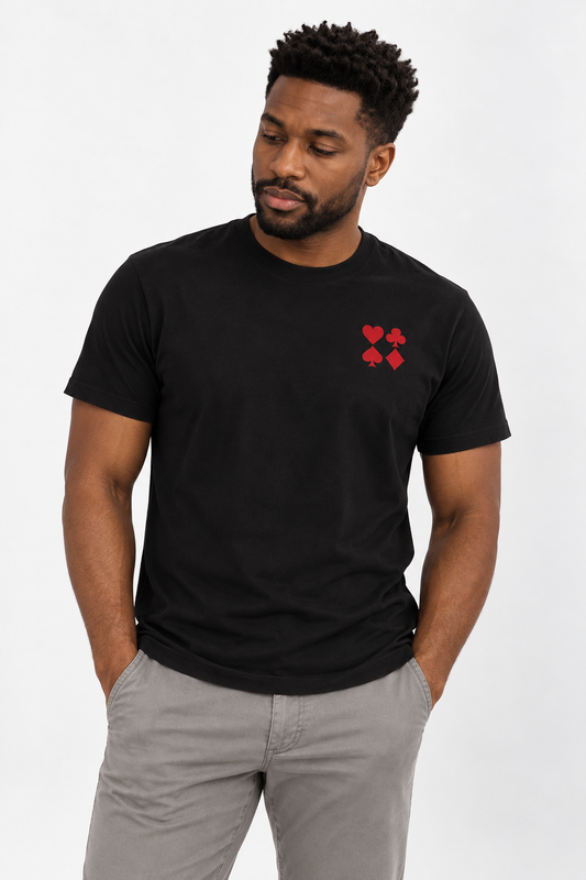 The Suits on the Pocket Tee — Dark