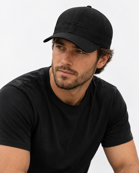 CheckDark Classic Structured Cap — Dark