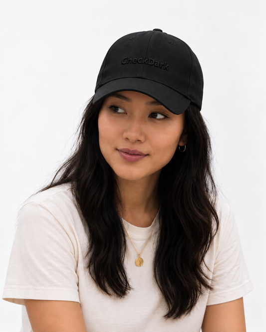 CheckDark Classic Structured Cap — Dark